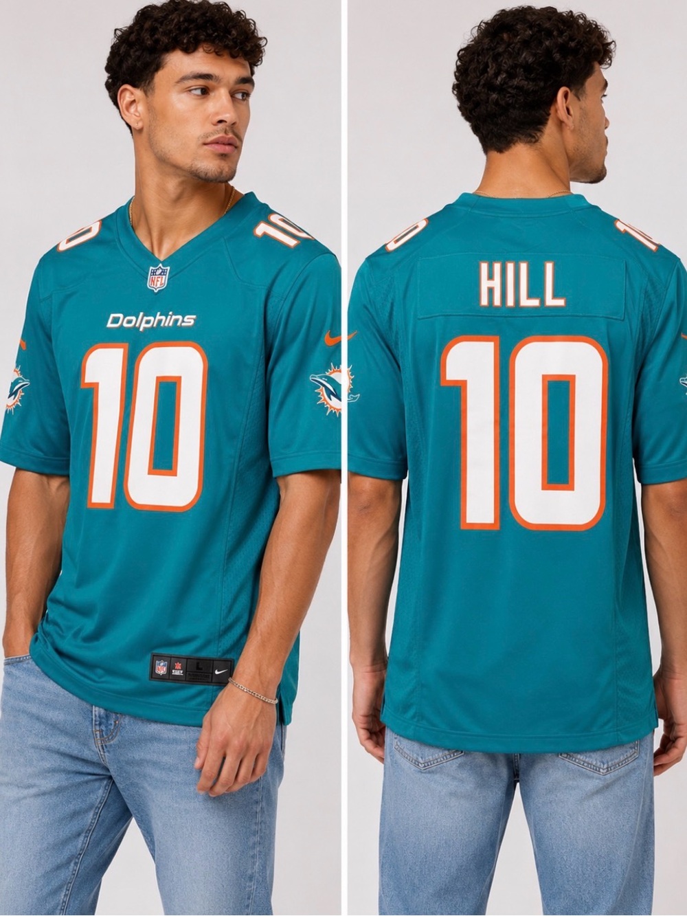 NFL Teal Miami dolphins Jersey Size Large